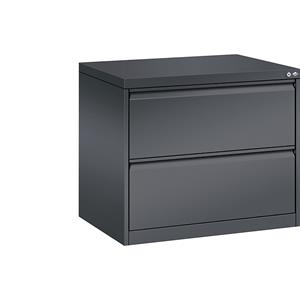 C+P Hangmappenkast ACURADO, 2 rijen, 2 laden, blank aluminiumkleurig