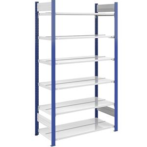 hofe Ordner-inhaakstelling, dubbelzijdig, hoogte 2000 mm, b x d = 1000 x 600 mm, basisstelling, blauw/grijs