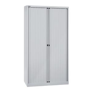 BISLEY Euro-roldeurkast, breedte 1000 mm, 4 legborden, lichtgrijs