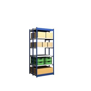 hofe Robuuste inhaakstelling, dubbelzijdig, stellinghoogte 2500 mm, blauw / verzinkt, legbordbreedte 1025 mm, basisstelling, breedte x diepte = 1025 x 400 mm