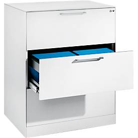 C und P Hangmappenkast Asisto C 3000, 3 schuifladen, 2 rijen, B 800 mm, wit/wit