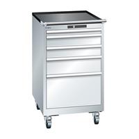 Lista Schubladenschrank, Breite 564 mm, fahrbar 5 Schubladen, HxT 990 x 725 mm lichtgrau