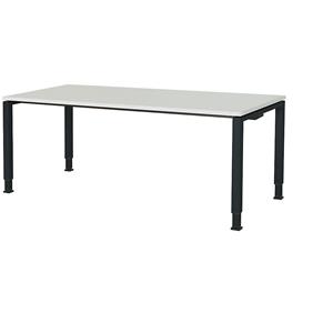 mauser Rechthoekige tafel, voetvorm van vierkante buis, h x b x d = 650 - 850 x 1800 x 800 mm, tafelblad kunststof gecoat, blad lichtgrijs, onderstel antracietgrijs