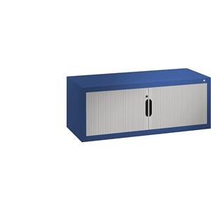 C+P Roldeur-opzetkast, h x b x d = 450 x 1200 x 420 mm, gentiaanblauw / lichtgrijs