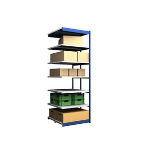 hofe Robuuste inhaakstelling, dubbelzijdig, stellinghoogte 3000 mm, blauw / verzinkt, legbordbreedte 1025 mm, aanbouwstelling, breedte x diepte = 1025 x 500 mm