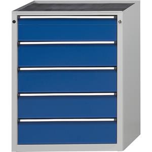 ANKE Ladekast zonder werkblad, breedte 910 mm, draagvermogen per lade 200 kg, 5 laden, front gentiaanblauw