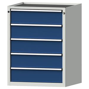 ANKE Schubladenschrank BxT 760 x 675 mm, Schubladentraglast 200 kg 5 Schubladen, Höhe 980 mm, Front enzianblau