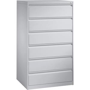 C+P Kaartsysteemkast ACURADO, 3 rijen, 6 laden, blank aluminiumkleurig
