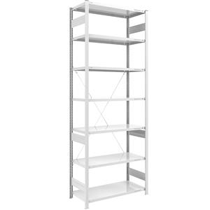 EUROKRAFTpro Magazijn inhaakstelling, lichtgrijs RAL 7035, lichte constructie, stellinghoogte 3000 mm, basisstelling, breedte x diepte = 1000 x 600 mm