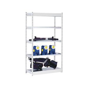 hofe Robuuste inhaakstelling, enkelzijdig, stellinghoogte 2000 mm, lichtgrijs / verzinkt, legbordbreedte 1025 mm, basisstelling, breedte x diepte = 1025 x 800 mm