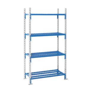 Inhaakstelling met roosterlegborden, stellinghoogte 1996 mm, legbordbreedte 960 mm, basisstelling, legborddiepte 995 mm
