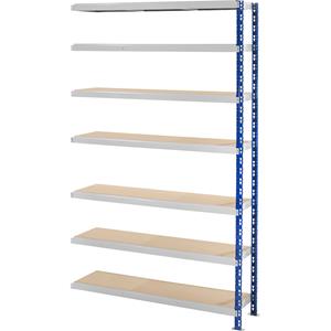 EUROKRAFTbasic Grootvak-inhaakstelling met spaanplaat legborden, diepte 500 mm, aanbouwstelling, h x b = 2522 x 1525 mm