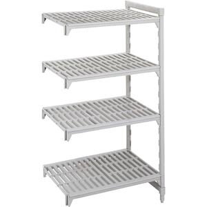 Kunststof inhaakstellingsysteem PREMIUM, legbord b x d = 900 x 500 mm, aanbouwstelling, breedte 935 mm, legbord met sleuven