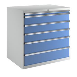 EUROKRAFTpro Ladekast, hoogte x breedte x diepte = 1000 x 1023 x 725 mm, laden 1 x 50, 3 x 150, 2 x 200 mm