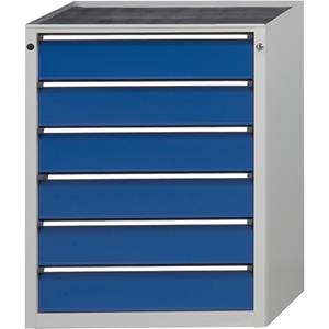 ANKE Schubladenschrank BxT 760 x 675 mm, Schubladentraglast 200 kg 6 Schubladen, Höhe 980 mm, Front enzianblau