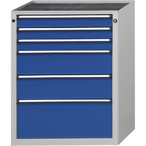 ANKE Schubladenschrank ohne Platte Breite 760 mm, Schubladentraglast 200 kg 6 Schubladen, Front enzianblau