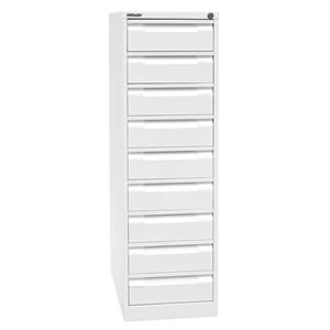 BISLEY Archiefkast, dubbele rij, A6, 9 laden, zuiver wit
