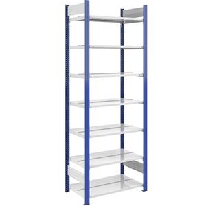 hofe Ordner-inhaakstelling, dubbelzijdig, hoogte 2350 mm, b x d = 750 x 600 mm, basisstelling, blauw/grijs