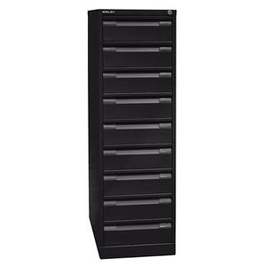 BISLEY Archiefkast, dubbele rij, A6, 9 laden, zwart