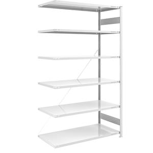 EUROKRAFTpro Grootvak-inhaakstelling, lichtgrijs RAL 7035, stellinghoogte 2500 mm, veldlast 1000 kg, aanbouwstelling, breedte x diepte = 1300 x 800 mm