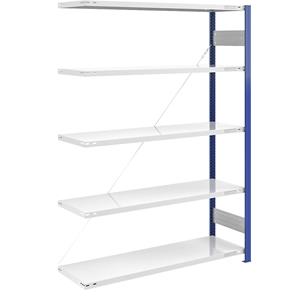 EUROKRAFTpro Magazijn-inhaakstelling, stellingstaander blauw, h x b = 2000 x 1300 mm, legbord lichtgrijs, aanbouwstelling, diepte 500 mm