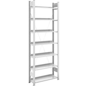 hofe Dossier-inhaakstelling, RAL 7035, stellinghoogte 2350 mm, enkelzijdig, basisstelling, b x d = 750 x 300 mm