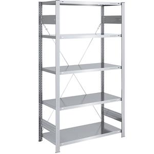 EUROKRAFTpro Magazijn inhaakstelling, verzinkt, middelzware constructie, stellinghoogte 2000 mm, basisstelling, breedte x diepte = 1000 x 600 mm