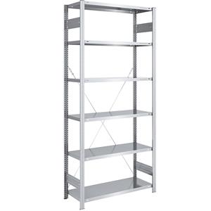 EUROKRAFTpro Magazijn inhaakstelling, verzinkt, lichte constructie, stellinghoogte 2500 mm, basisstelling, breedte x diepte = 1000 x 500 mm