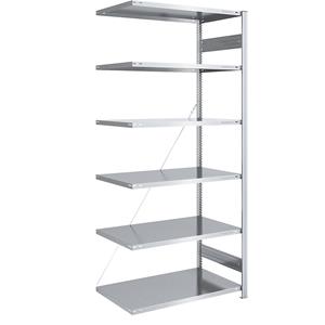 EUROKRAFTpro Magazijn inhaakstelling, verzinkt, lichte constructie, stellinghoogte 2500 mm, aanbouwstelling, breedte x diepte = 1000 x 800 mm