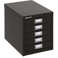 Bisley MultiDrawer™ 39er Serie DIN A4, 5 Schubladen schwarz