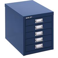 Bisley MultiDrawer™ 39er Serie DIN A4, 5 Schubladen oxfordblau