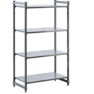 Kunststoff-Steckregalsystem Fachboden-BxT 990 x 540 mm Grundregal, Breite 1070 mm, Boden glatt