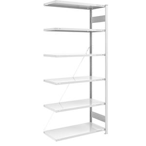 EUROKRAFTpro Magazijn inhaakstelling, lichtgrijs RAL 7035, lichte constructie, stellinghoogte 2500 mm, aanbouwstelling, breedte x diepte = 1000 x 600 mm