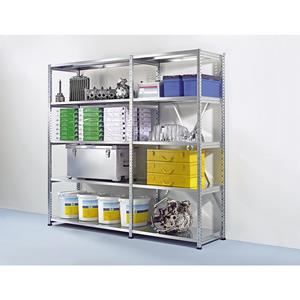 Industrie- en magazijnstelling, legbordbreedte 1000 mm, 5 legborden, aanbouwstelling met een diepte van 600 mm