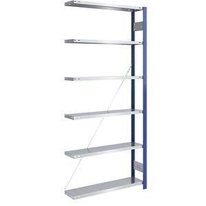EUROKRAFTpro Lager-Steckregal, Regalständer blau, Boden verzinkt HxB 2500 x 1000 mm Anbauregal, Tiefe 300 mm