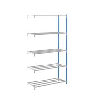 Steckregal mit Rohr-Fachböden HxBxT 1996 x 1240 x 500 mm, Anbauregal