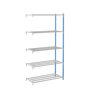 Steckregal mit Rohr-Fachböden HxBxT 1996 x 990 x 500 mm, Anbauregal