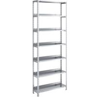Hofe Akten-Schraubregal, verzinkt Regalhöhe 2200 mm Grundregal, Breite x Tiefe 750 x 300 mm