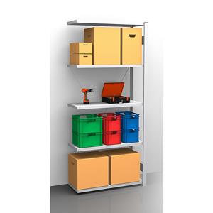 EUROKRAFTpro Fachboden-Steckregal, verzinkt Regalhöhe 2350 mm, Fachbodenbreite 965 mm Anbauregal, Fachbodentiefe 450 mm