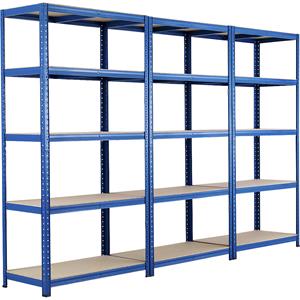 Inhaakstelling, VE = 3 stuks, 5 legborden van spaanplaat, draagvermogen 175 kg, h x b x d = 1780 x 900 x 450 mm