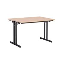 Inklapbare tafel, met extra sterk tafelblad, hoogte 720 mm, 1200 x 800 mm, frame zwart, blad ahornhoutdecor