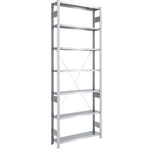 EUROKRAFTpro Magazijn inhaakstelling, verzinkt, middelzware constructie, stellinghoogte 3000 mm, basisstelling, breedte x diepte = 1000 x 300 mm