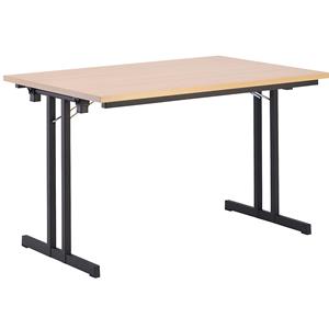 Inklapbare tafel, met extra sterk tafelblad, hoogte 720 mm, 1200 x 800 mm, frame zwart, blad beukenhoutdecor