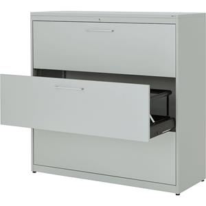 mauser Hangmappenkast, kunststof blad, 3 laden, 3 rijen, met sluitdemping, lichtgrijs / lichtgrijs / lichtgrijs