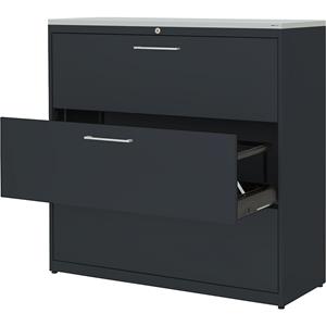mauser Hangmappenkast, kunststof blad, 3 laden, 3 rijen, met sluitdemping, antracietgrijs / antracietgrijs / lichtgrijs