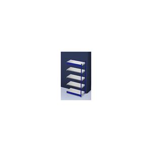 Hofe Stabil-Steckregal, einseitig Regalhöhe 2000 mm, blau/verzinkt, Bodenbreite 1025 mm Anbauregal, Breite x Tiefe 1025 x 500 mm