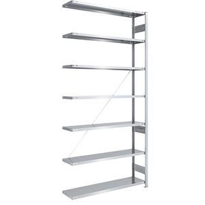 EUROKRAFTpro Grootvak-inhaakstelling, verzinkt, hoogte 3000 mm, veldlast 1700 kg, aanbouwstelling, b x d = 1300 x 400 mm