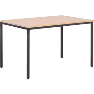 EUROKRAFTbasic Multifunctionele tafel, h x b x d = 720 x 1200 x 800 mm, blad beukenhoutdecor, frame grijsbruin