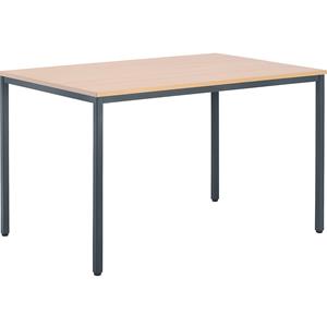 EUROKRAFTbasic Multifunctionele tafel, h x b x d = 720 x 1200 x 800 mm, blad beukenhoutdecor, frame basaltgrijs