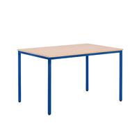 EUROKRAFTbasic Multifunctionele tafel, h x b x d = 720 x 1200 x 800 mm, blad beukenhoutdecor, frame gentiaanblauw